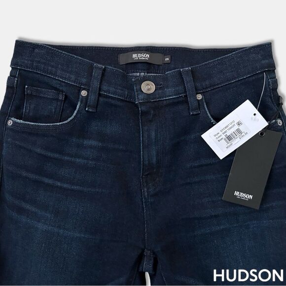Hudson *NWT* Lana Mid Rise Slim Cut Boyfriend Jean w Rolled Hem in Baby Tonight - Picture 9 of 12